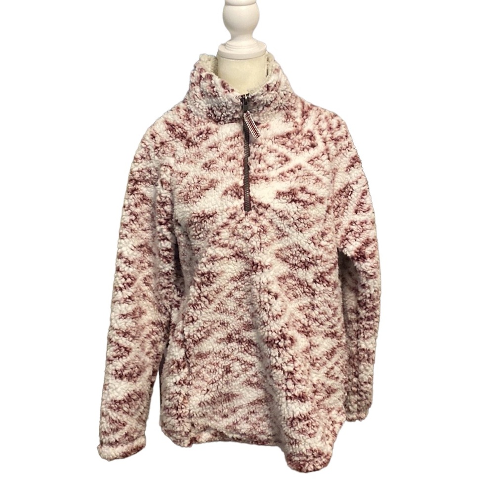 Cozy Sherpa pullover half-zip sweater